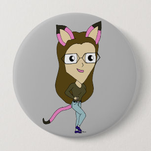 chibi catgirl ronde button 4,0 cm