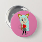 chibi catgirl ronde button 7,6 cm (Voorkant /achterkant)