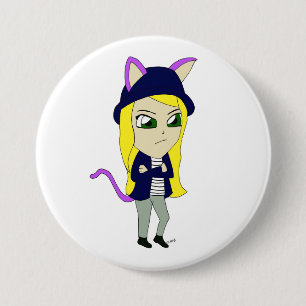 chibi catgirl ronde button 7,6 cm