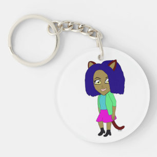chibi catgirl sleutelhanger