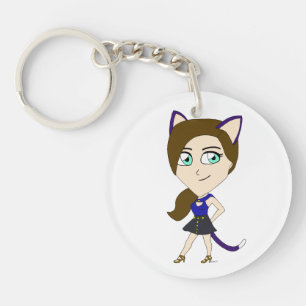 chibi catgirl sleutelhanger