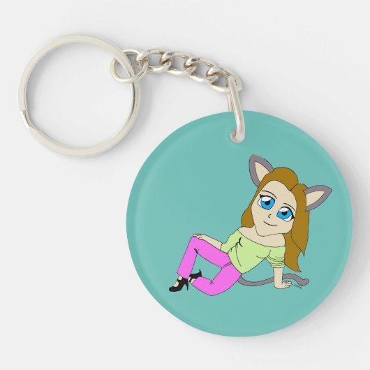 chibi catgirl sleutelhanger (Voorkant)