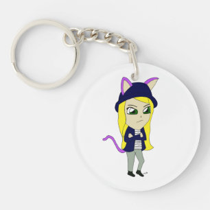 chibi catgirl sleutelhanger