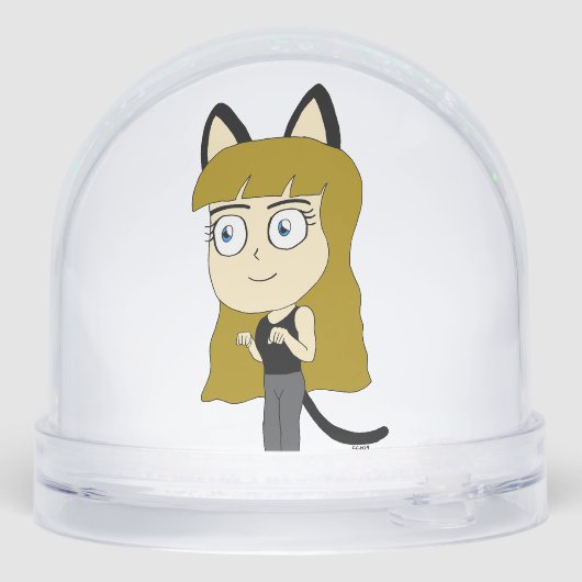 chibi catgirl sneeuwbol (Achterkant)