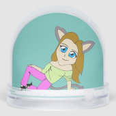 chibi catgirl sneeuwbol (Achterkant)