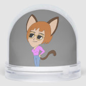 chibi catgirl sneeuwbol (Achterkant)