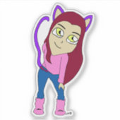 chibi catgirl sticker (Voorkant)