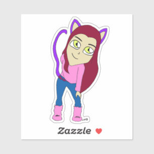 chibi catgirl sticker