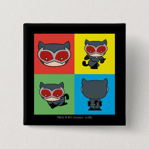 Chibi Catoman Character Poses Vierkante Button 5,1 Cm