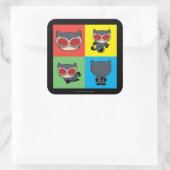 Chibi Catoman Character Poses Vierkante Sticker (Tas)