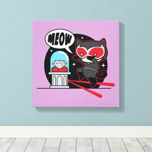 Chibi Catoman Stealing A Diamond Canvas Afdruk (Insitu (Houten vloer))