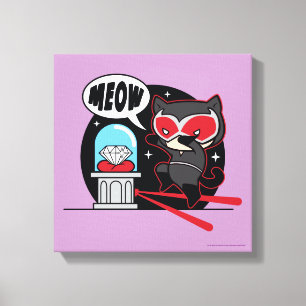 Chibi Catoman Stealing A Diamond Canvas Afdruk