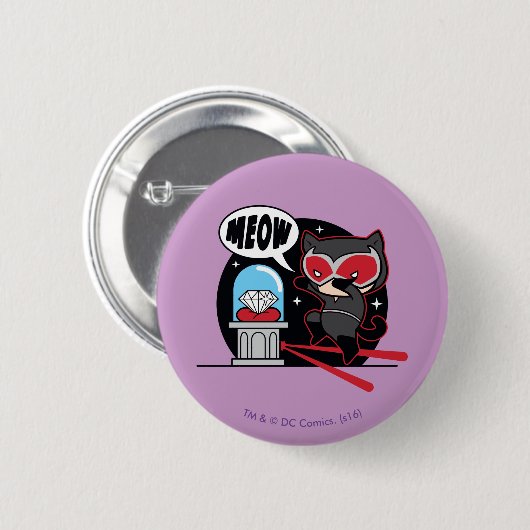 Chibi Catoman Stealing A Diamond Ronde Button 5,7 Cm (Voorkant /achterkant)