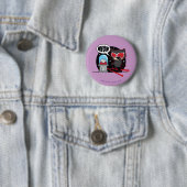 Chibi Catoman Stealing A Diamond Ronde Button 5,7 Cm (In situ)