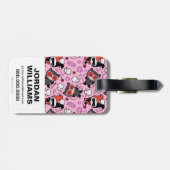 Chibi Catwoman, Harley Quinn, en Kittens Pattern Bagagelabel (Achterkant horizontaal)