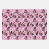 Chibi Catwoman, Harley Quinn, en Kittens Pattern Inpakpapier Vel (Voorkant)