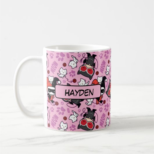 Chibi Catwoman, Harley Quinn, en Kittens Pattern Koffiemok (Links)