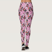 Chibi Catwoman, Harley Quinn, en Kittens Pattern Leggings (Achterkant)