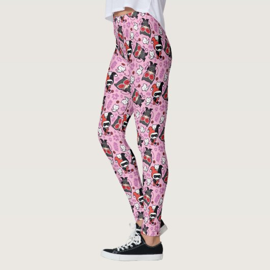 Chibi Catwoman, Harley Quinn, en Kittens Pattern Leggings (Links)