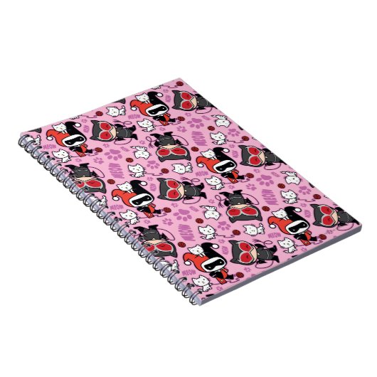 Chibi Catwoman, Harley Quinn, en Kittens Pattern Notitieboek (Rechterzijde)
