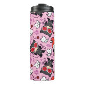 Chibi Catwoman, Harley Quinn, en Kittens Pattern Thermosbeker (Voorkant)