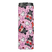 Chibi Catwoman, Harley Quinn, en Kittens Pattern Thermosbeker (Achterkant)