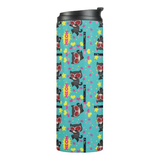Chibi Catwoman Pattern Thermosbeker (Gedraaid links)
