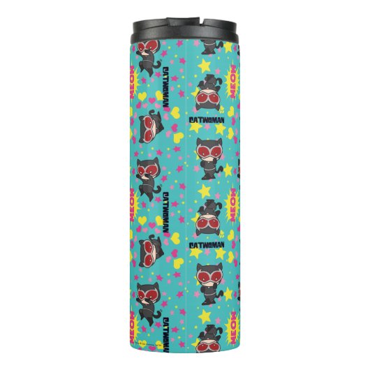 Chibi Catwoman Pattern Thermosbeker (Achterkant)