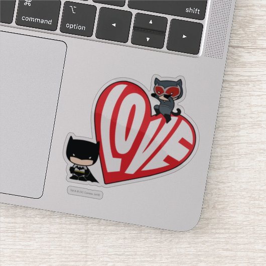 Chibi Catwoman Pounce op Batman Sticker (Detail)