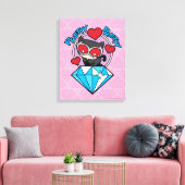 Chibi Catwoman Sitting Atop Large Diamond Canvas Afdruk (Insitu (Woonkamer))