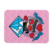 Chibi Catwoman Sitting Atop Large Diamond Magneet (Horizontaal)