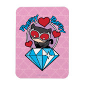 Chibi Catwoman Sitting Atop Large Diamond Magneet (Verticaal)