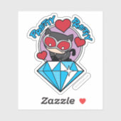 Chibi Catwoman Sitting Atop Large Diamond Sticker (Vel)