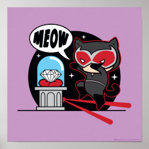 Chibi Catwoman steelt een diamant Poster