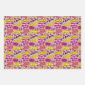 Chibi Comic Phrases en Logos Pattern Inpakpapier Vel (Voorkant)