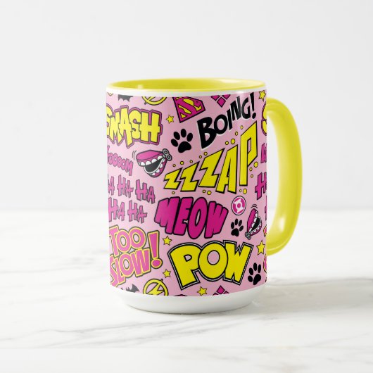 Chibi Comic Phrases en Logos Pattern Mok (Voorkant rechts)