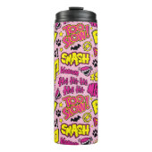 Chibi Comic Phrases en Logos Pattern Thermosbeker (Voorkant)