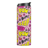 Chibi Comic Phrases en Logos Pattern Thermosbeker (Gedraaid links)