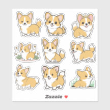 Chibi Cute Baby Corgi Dog Stickers