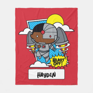 Chibi Cyborg Blast Off Fleece Deken