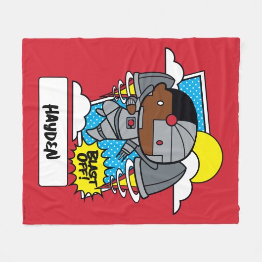 Chibi Cyborg Blast Off Fleece Deken (Voorkant (Horizontaal))