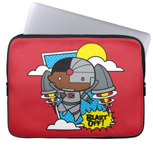 Chibi Cyborg Blast Off Laptop Sleeve