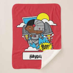 Chibi Cyborg Blast Off Sherpa Deken