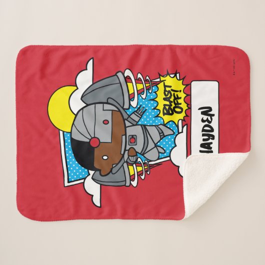 Chibi Cyborg Blast Off Sherpa Deken (Voorkant (horizontaal))