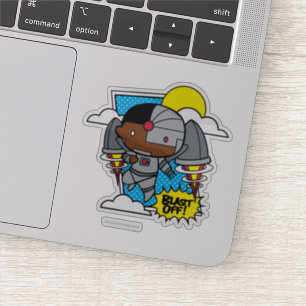 Chibi Cyborg Blast Off Sticker
