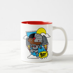 Chibi Cyborg Blast Off Tweekleurige Koffiemok