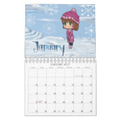 Chibi Deux Page Petit Calendrier, Calendrier Blanc (Jan 2027)