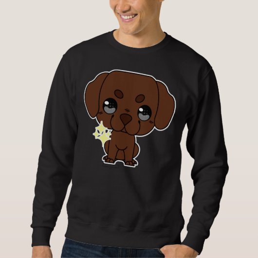 Chibi Doggo Pupper Chocolade Lab Trui (Voorkant)