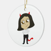chibi-duivel keramisch ornament (Links)