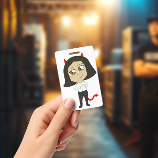 chibi duivel meisje badge